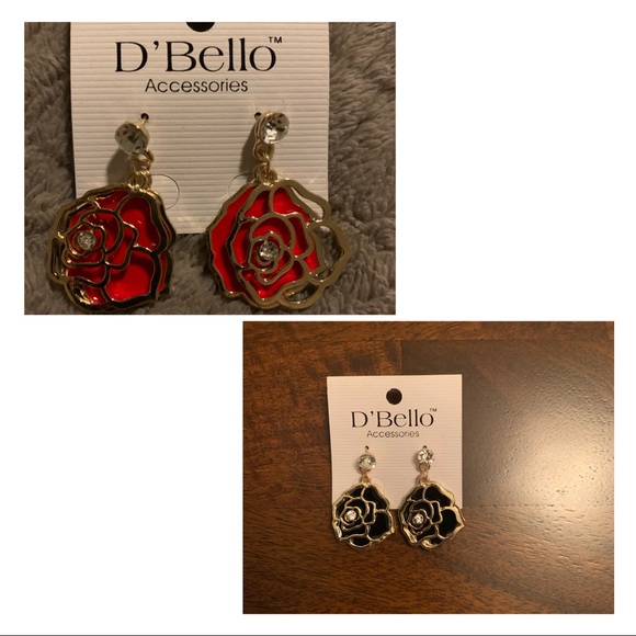 Jewelry - Two Pairs of D’Bello flower earrings